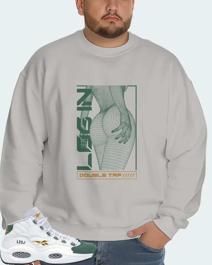 Reebok Question Mid Sneaker Matching Grey Sweatshirt (LOGIN) - View 6