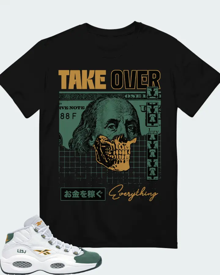 Reebok Question Mid Sneaker Matching Black T-Shirt - Take Over