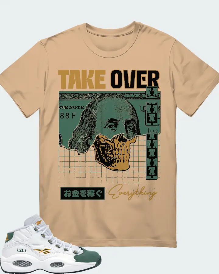 Reebok Question Mid Sneaker Matching Cream T-Shirt - Take Over