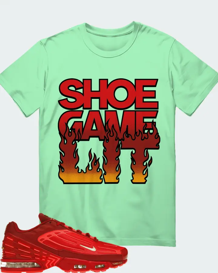 Nike Air Max Plus 3 Sneaker Matching Fresh Mint T-Shirt - Shoe Game Lit Refreshed