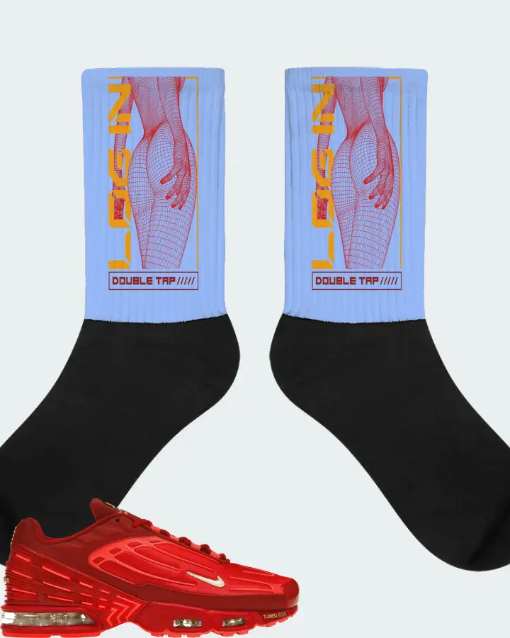 Nike Air Max Plus 3 Sneaker Matching Carolina Blue Socks (LOGIN) - View 1