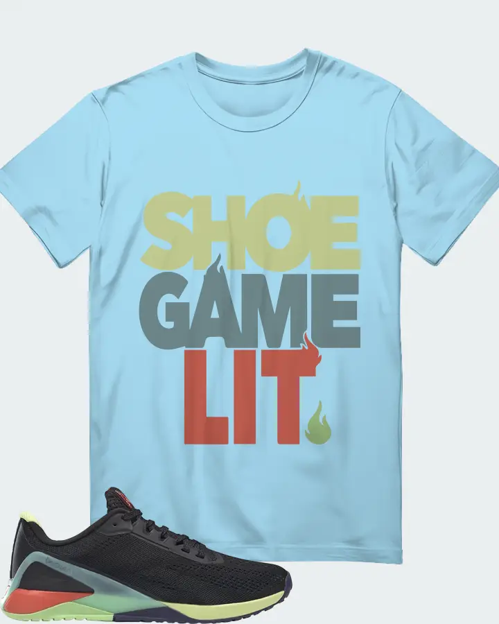 Reebok Nano X1 Sneaker Matching Ocean Blue T-Shirt - Shoe Game Lit Classic