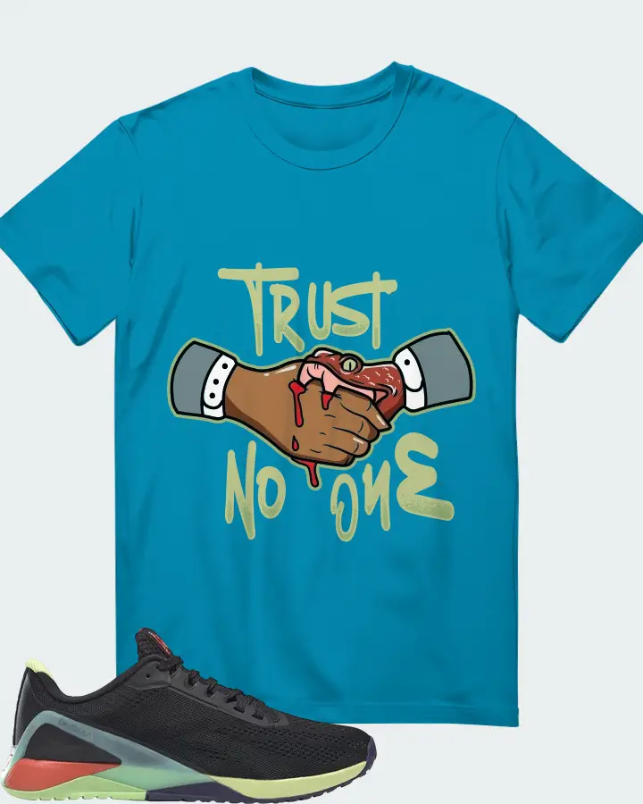Reebok Nano X1 Sneaker Matching Aqua T-Shirt - Trust No One