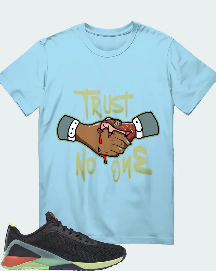 Reebok Nano X1 Sneaker Matching Ocean Blue T-Shirt - Trust No One