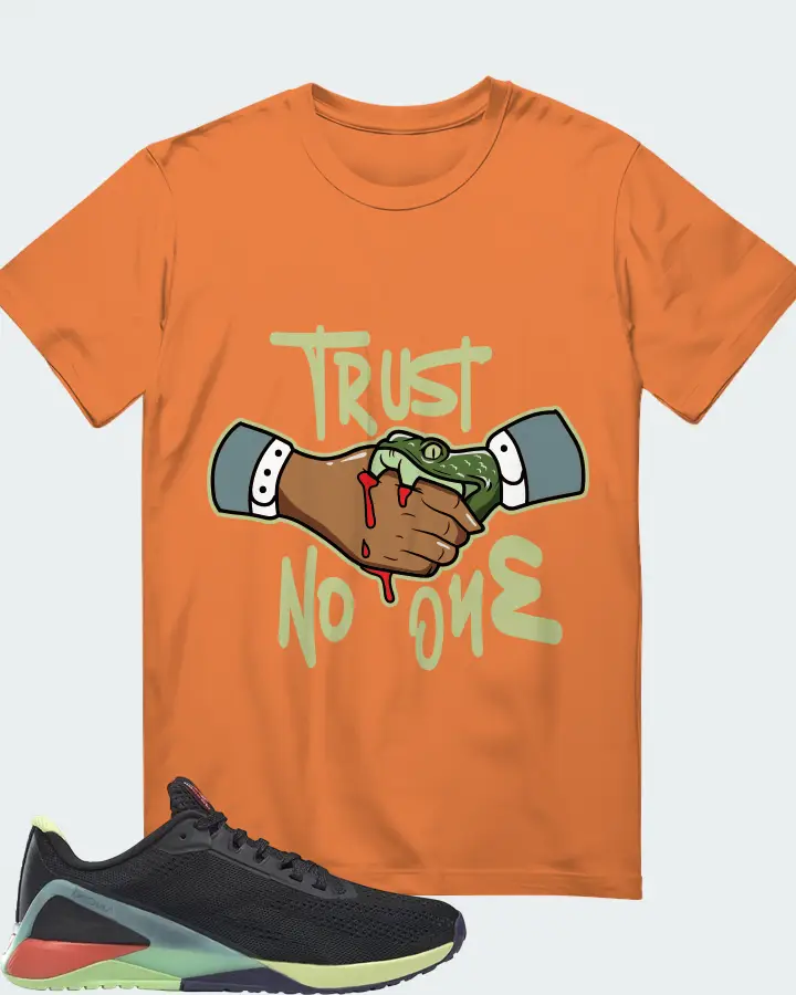 Reebok Nano X1 Sneaker Matching Burnt Orange T-Shirt - Trust No One