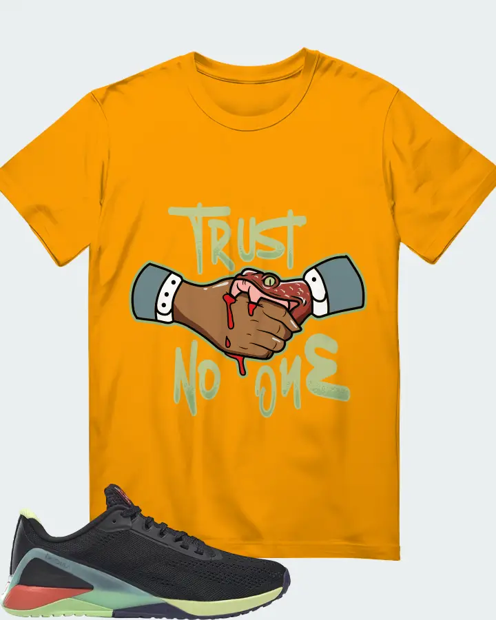 Reebok Nano X1 Sneaker Matching Gold T-Shirt - Trust No One