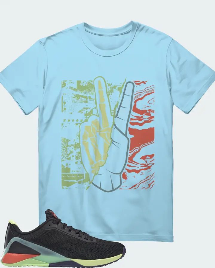 Reebok Nano X1 Sneaker Matching Ocean Blue T-Shirt - Peace of mind