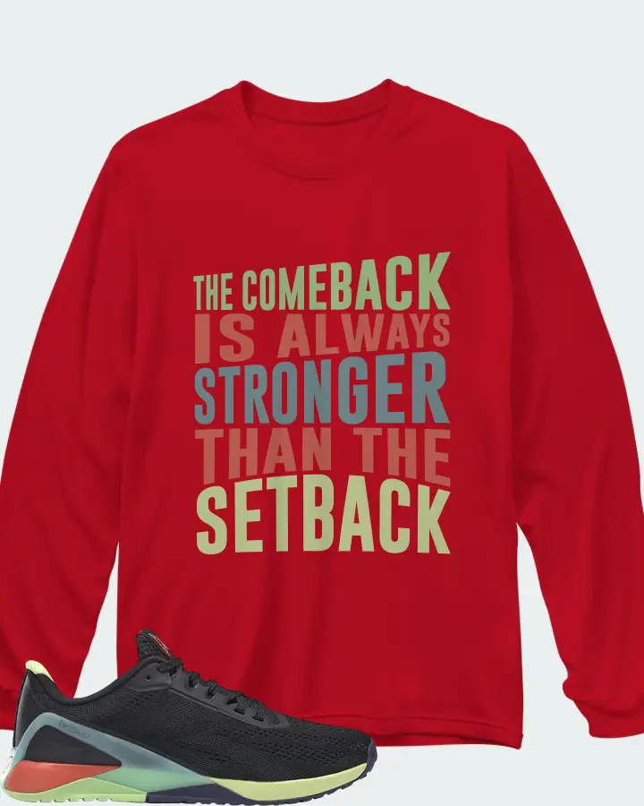 Reebok Nano X1 Sneaker Matching Red Long Sleeve T-Shirt - The Comeback
