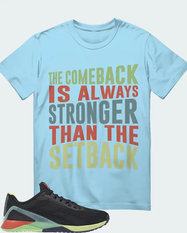 Reebok Nano X1 Sneaker Matching Ocean Blue T-Shirt - The Comeback