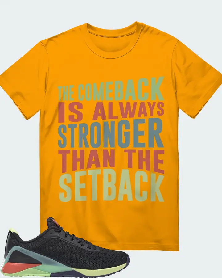 Reebok Nano X1 Sneaker Matching Gold T-Shirt - The Comeback