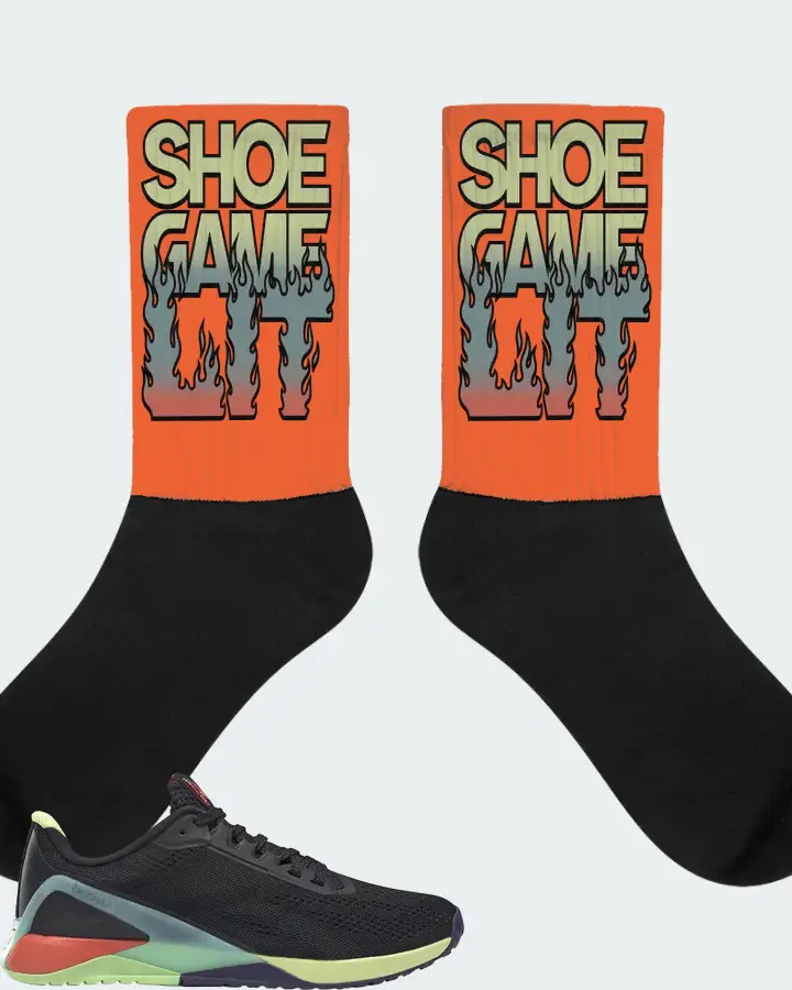 Reebok Nano X1 Sneaker Matching Orange Socks (Shoe Game Lit Refreshed) - View 1