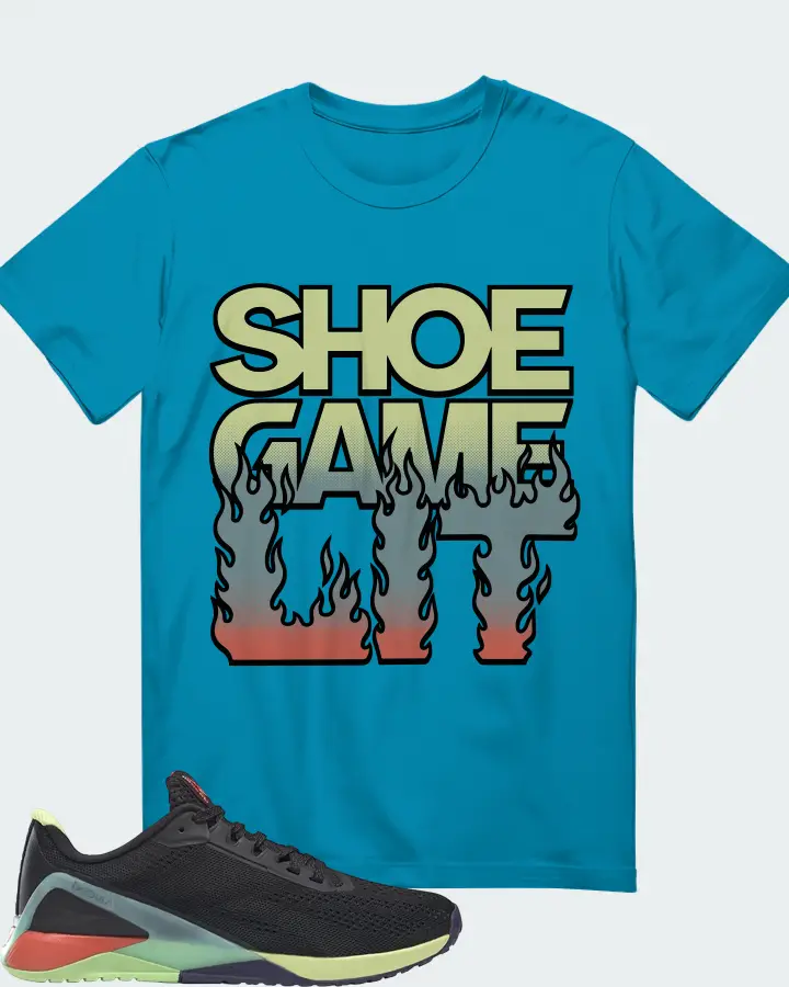 Reebok Nano X1 Sneaker Matching Aqua T-Shirt - Shoe Game Lit Refreshed