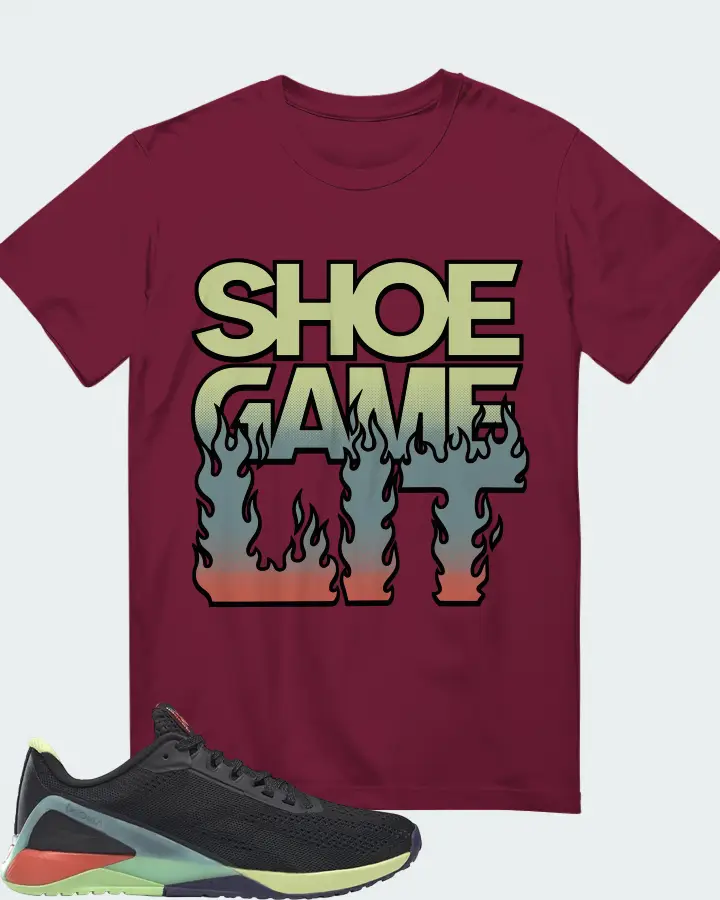 Reebok Nano X1 Sneaker Matching Maroon Gildan T-Shirt - Shoe Game Lit Refreshed