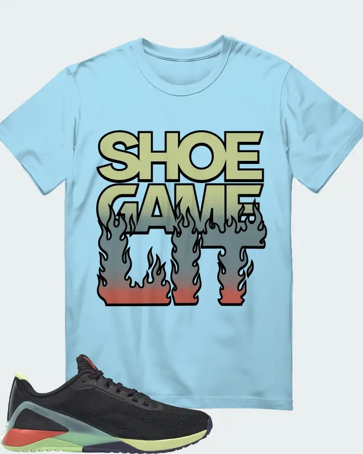 Reebok Nano X1 Sneaker Matching Ocean Blue T-Shirt - Shoe Game Lit Refreshed