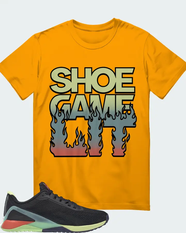 Reebok Nano X1 Sneaker Matching Gold T-Shirt - Shoe Game Lit Refreshed