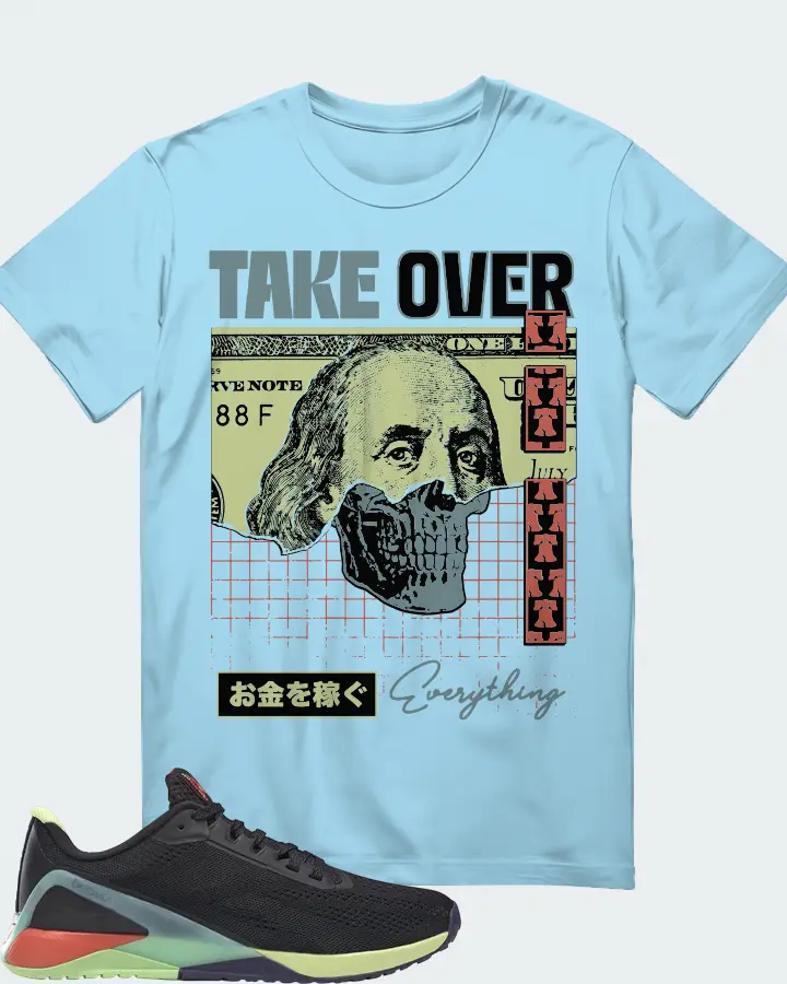 Reebok Nano X1 Sneaker Matching Ocean Blue T-Shirt - Take Over