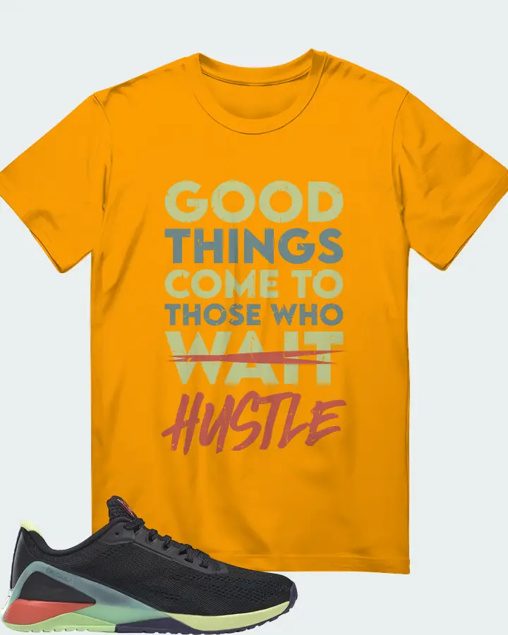 Reebok Nano X1 Sneaker Matching Gold T-Shirt - Good Things Come