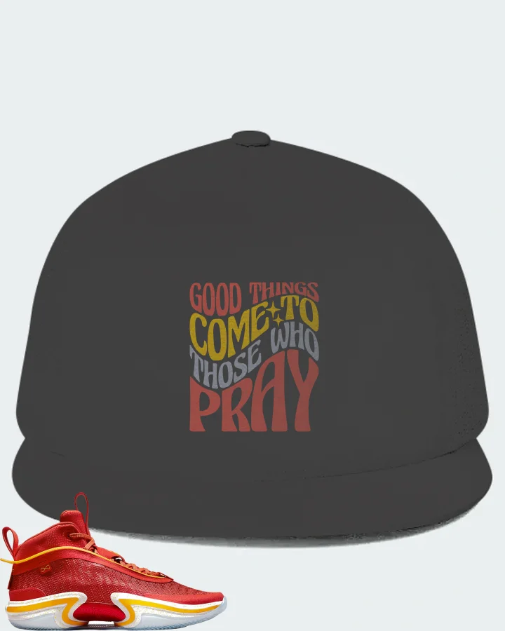 Jordan 36 PE Sneaker Matching Dark Grey Hat - Good Things Come To Those Who Pray