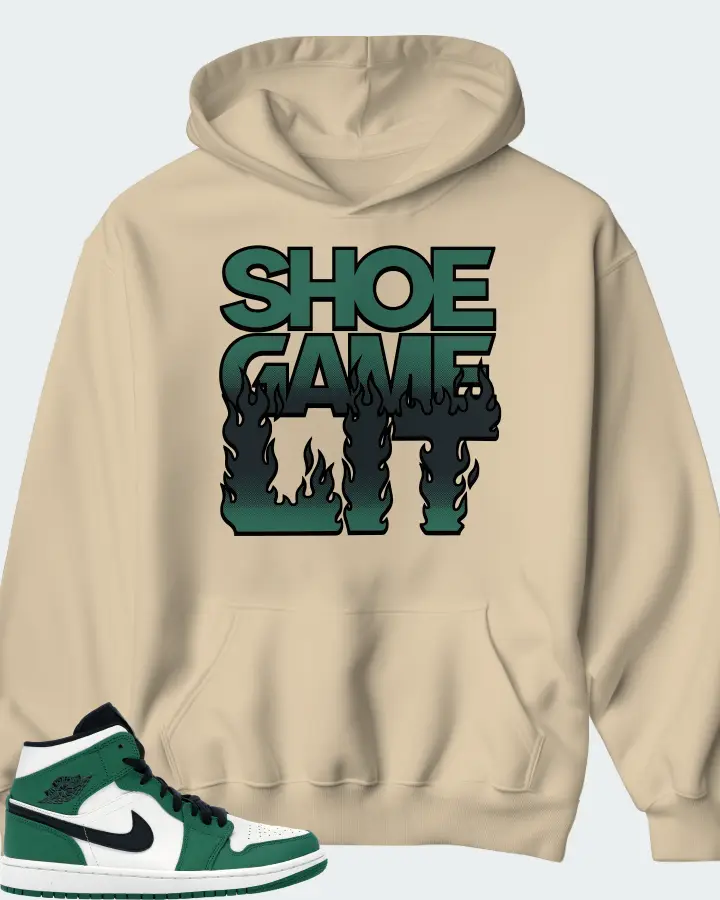 Jordan 1 Mid Sneaker Matching Cream Hoodie - Shoe Game Lit Refreshed