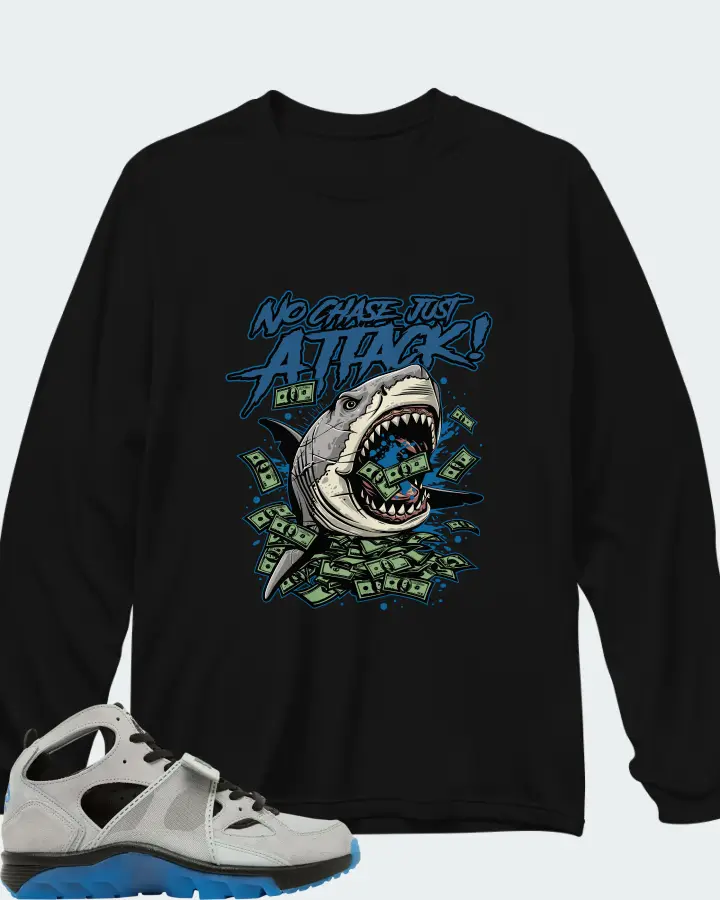 Air Trainer Huarache Wolf Grey Star Blue Matching Long Sleeve T-Shirt