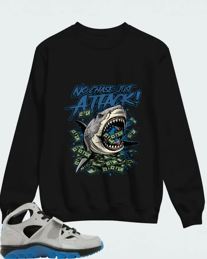 Air Trainer Huarache Wolf Grey Star Blue Matching Sweatshirt