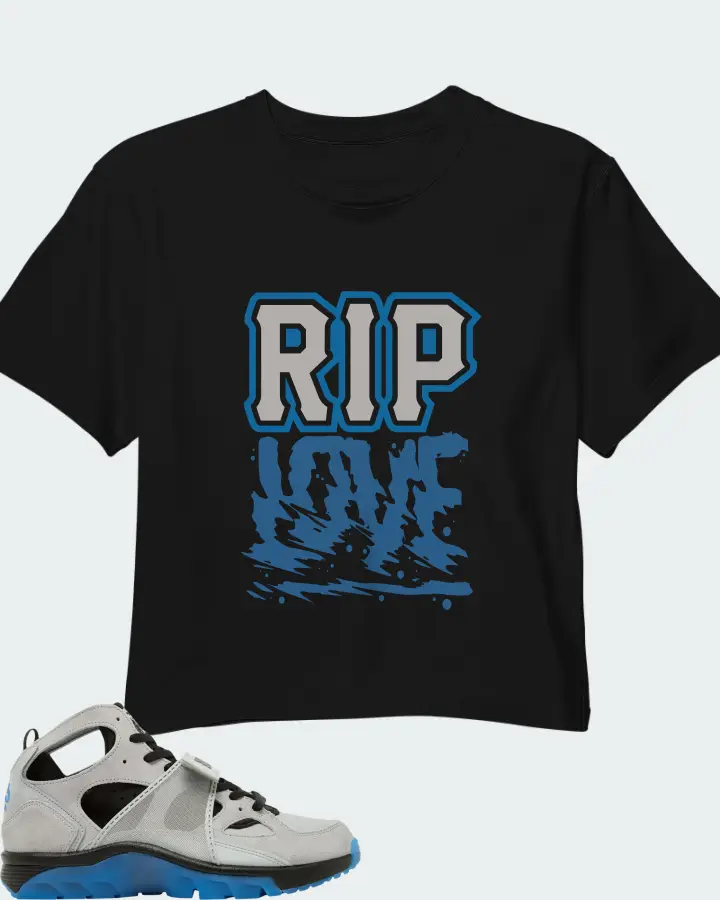 Air Trainer Huarache Wolf Grey Star Blue Matching Crop Top