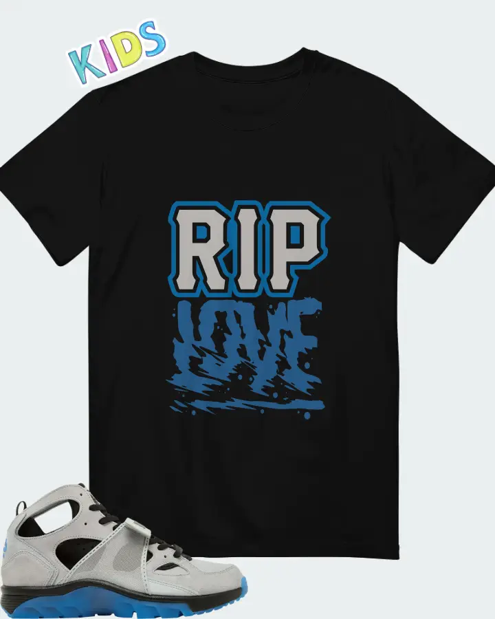 Air Trainer Huarache Wolf Grey Star Blue Matching Kid's T-Shirt