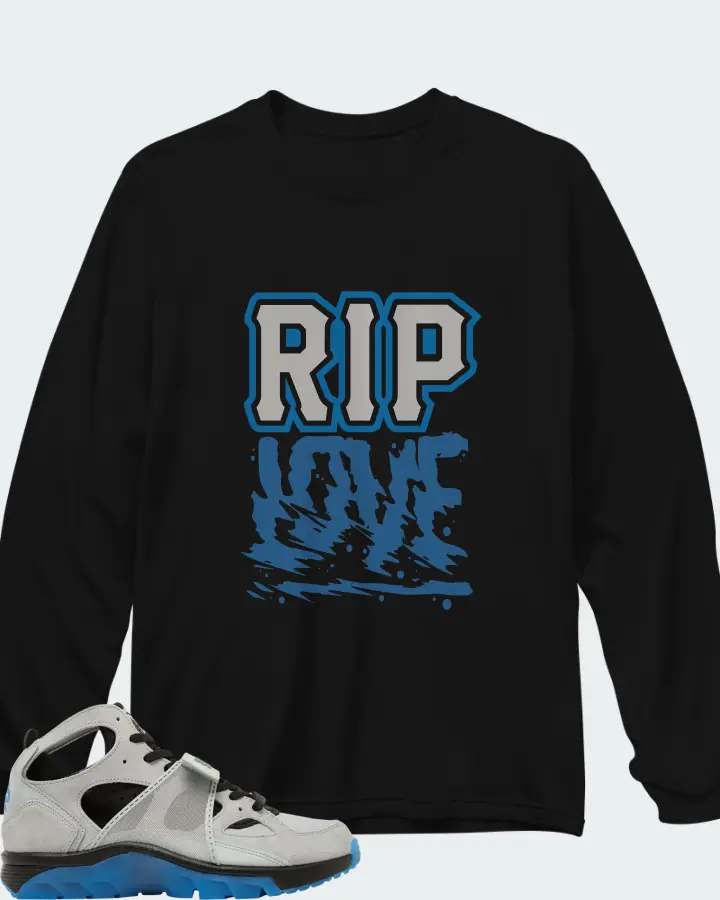 Air Trainer Huarache Wolf Grey Star Blue Matching Long Sleeve T-Shirt