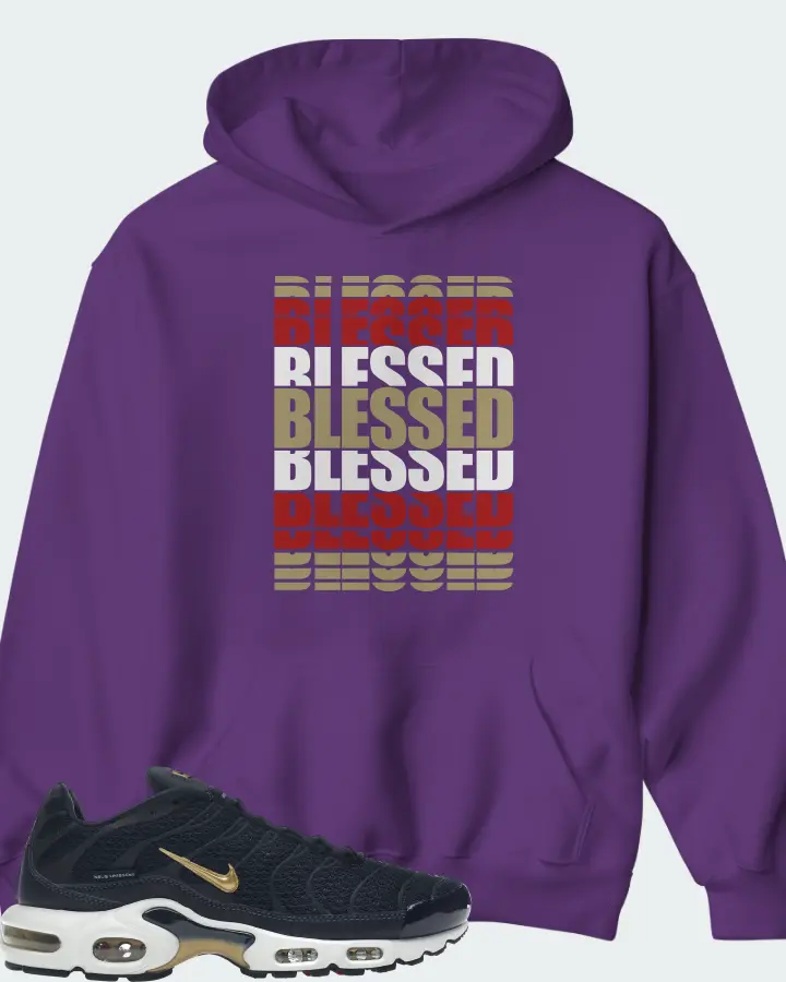 Nike Air Max Plus Sneaker Matching Purple Hoodie - BLESSED Many Times