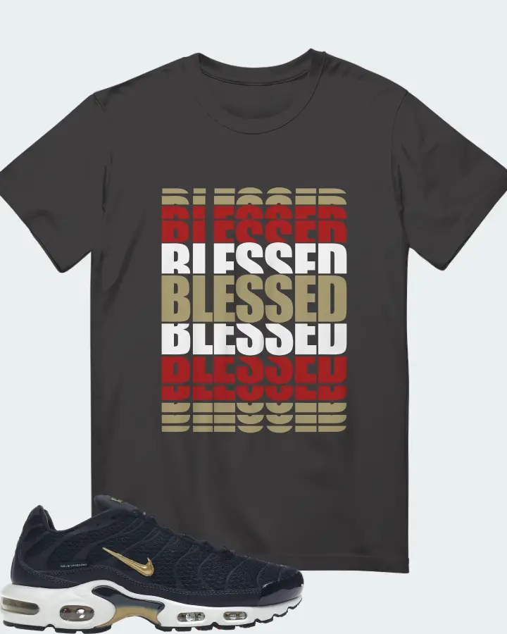 Nike Air Max Plus Sneaker Matching Dark Grey T-Shirt - BLESSED Many Times