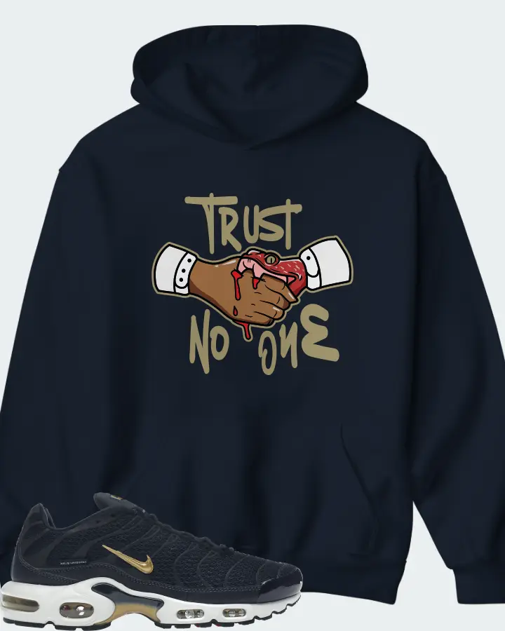 Nike Air Max Plus Sneaker Matching Navy Kid's Hoodie - Trust No One
