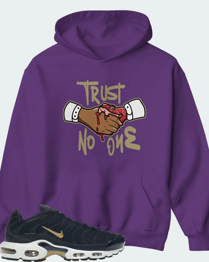Nike Air Max Plus Sneaker Matching Purple Hoodie - Trust No One