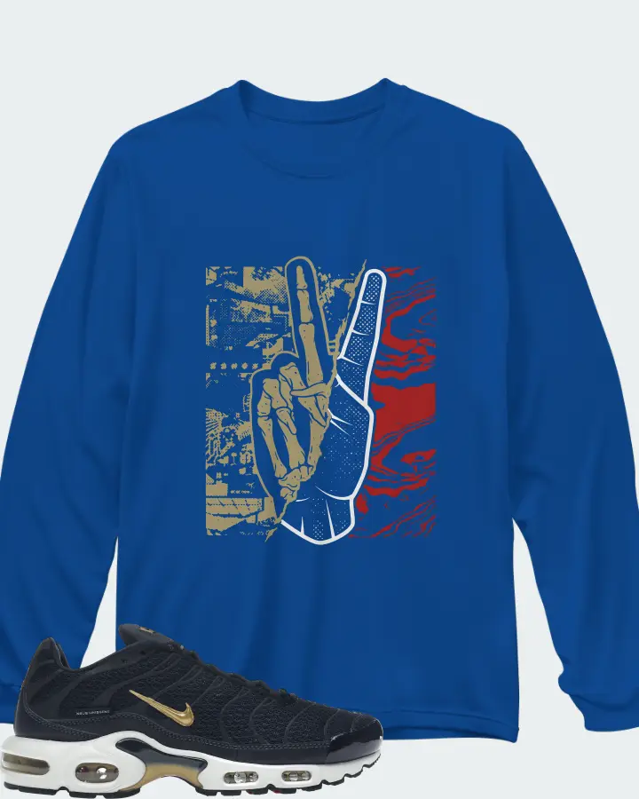Nike Air Max Plus Sneaker Matching Royal Blue Long Sleeve T-Shirt - Peace of mind