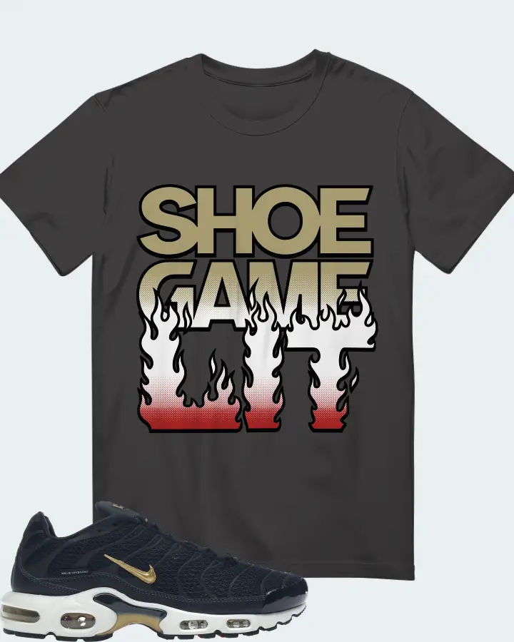 Nike Air Max Plus Sneaker Matching Dark Grey T-Shirt - Shoe Game Lit Refreshed
