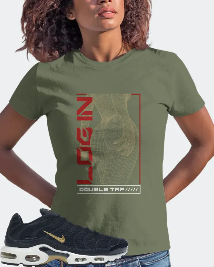 Nike Air Max Plus Sneaker Matching Olive Gildan T-Shirt (LOGIN) - View 3