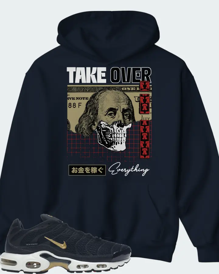 Nike Air Max Plus Sneaker Matching Navy Kid's Hoodie - Take Over