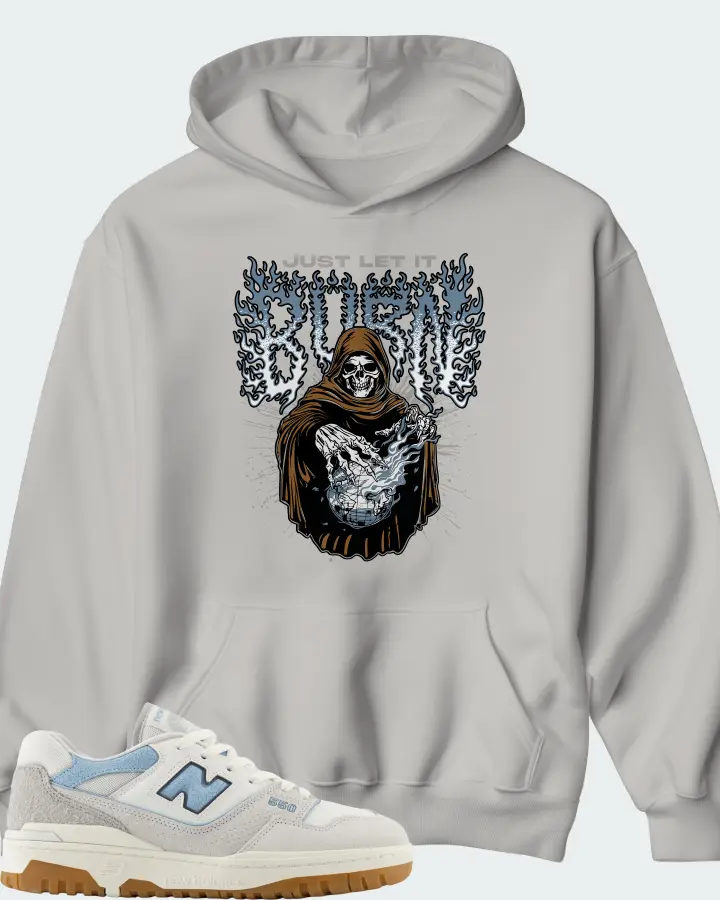 New Balance 550 White University Blue Grey Gum Matching Hoodie