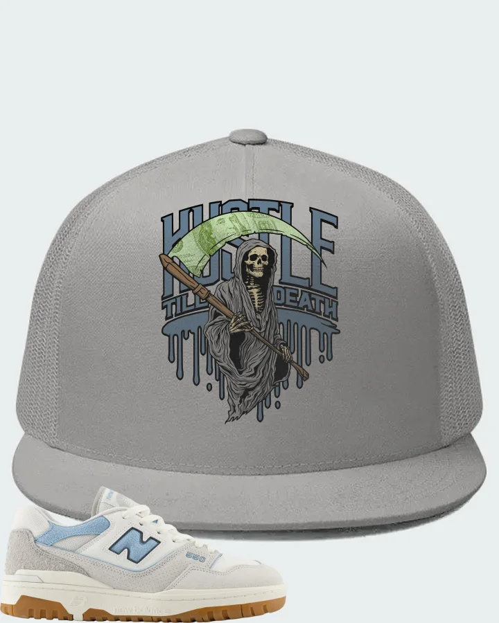 New Balance 550 White University Blue Grey Gum Matching Hat