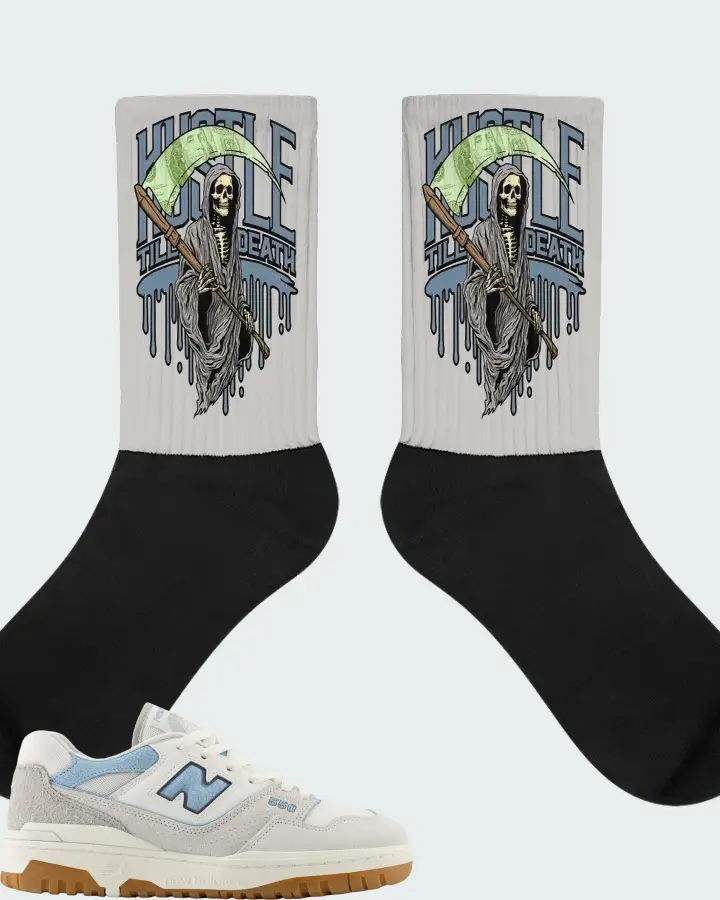 New Balance 550 White University Blue Grey Gum Matching Socks