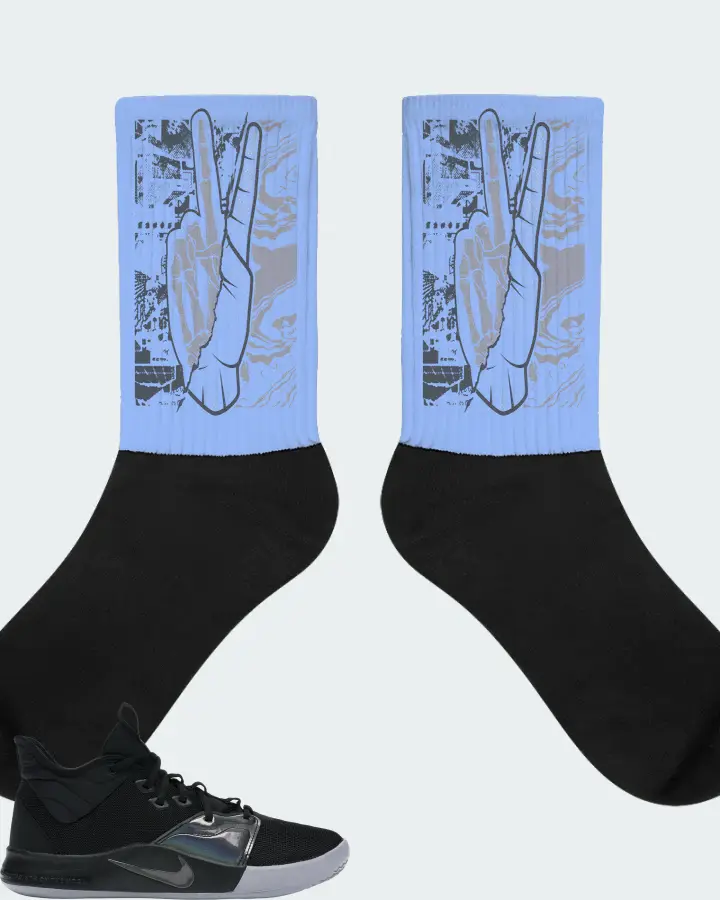 Nike PG 3 Sneaker Matching Carolina Blue Socks - Peace of mind
