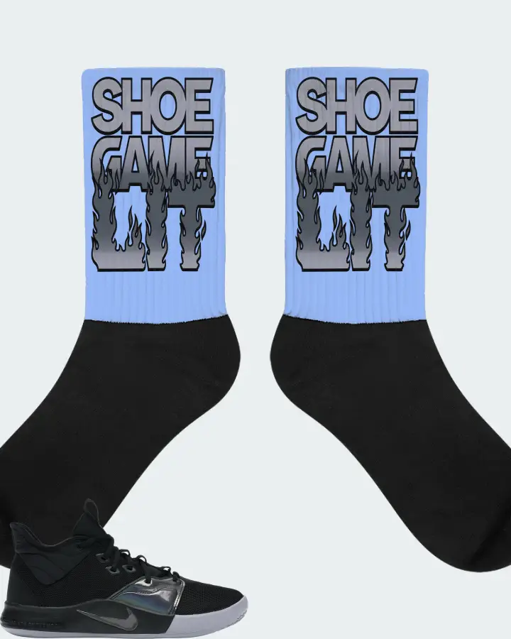 Nike PG 3 Sneaker Matching Carolina Blue Socks - Shoe Game Lit Refreshed