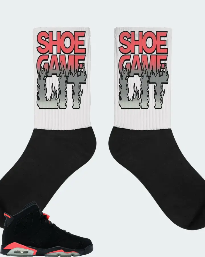 Jordan 6 Retro Sneaker Matching White Socks - Shoe Game Lit Refreshed