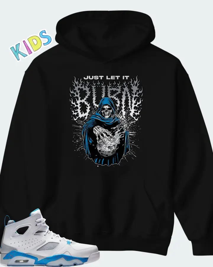 Air Jordan Flight Club 91 Wolf Grey Matching Kid's Hoodie