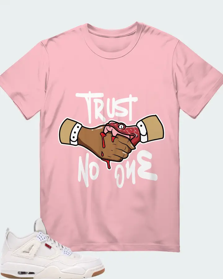 Jordan 4 Retro Sneaker Matching Pink T-Shirt - Trust No One