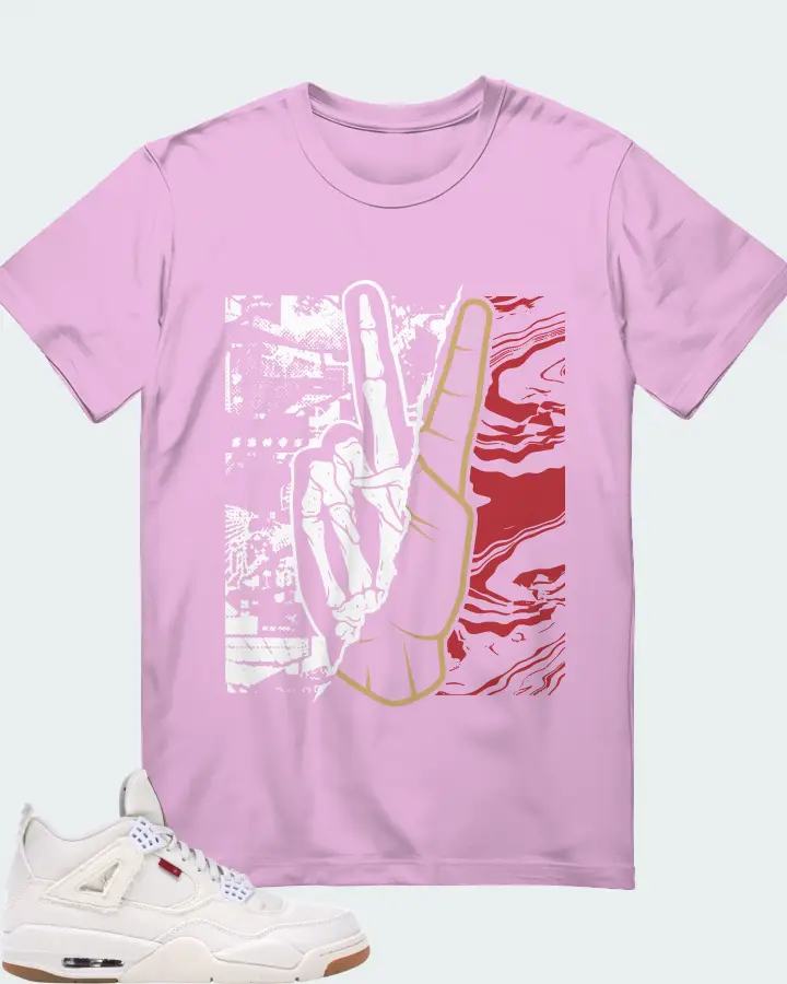 Jordan 4 Retro Sneaker Matching Lilac T-Shirt - Peace of mind
