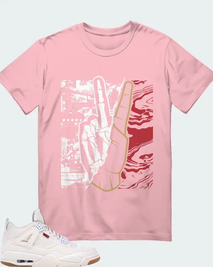 Jordan 4 Retro Sneaker Matching Pink T-Shirt - Peace of mind