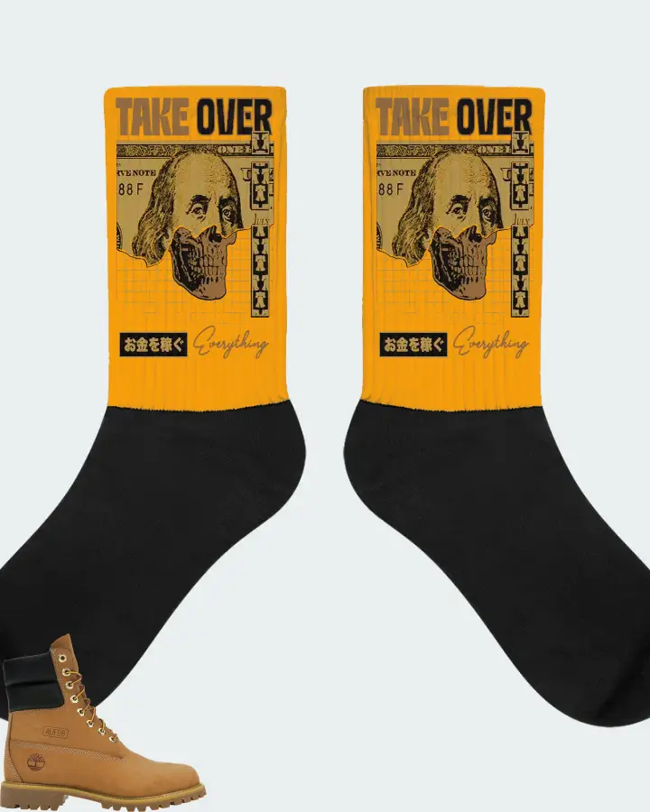 Timberland Premium 7.5" Sneaker Matching Gold Socks - Take Over