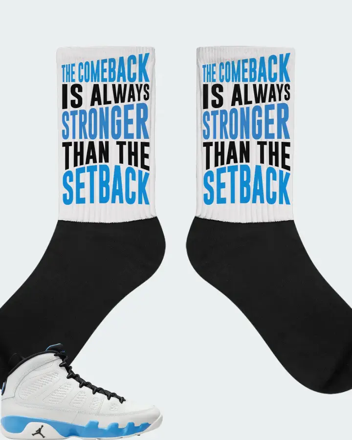 Air Jordan 9  Powder Blue Sneaker Matching White Socks - The Comeback