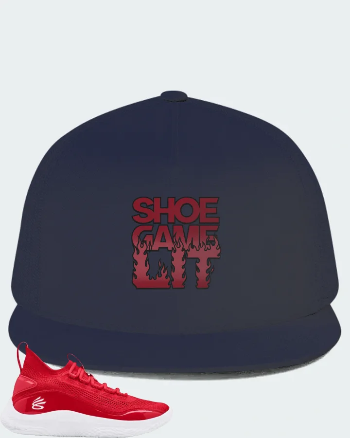 Under Armour Curry Flow 8 Sneaker Matching Navy Hat - Shoe Game Lit Refreshed