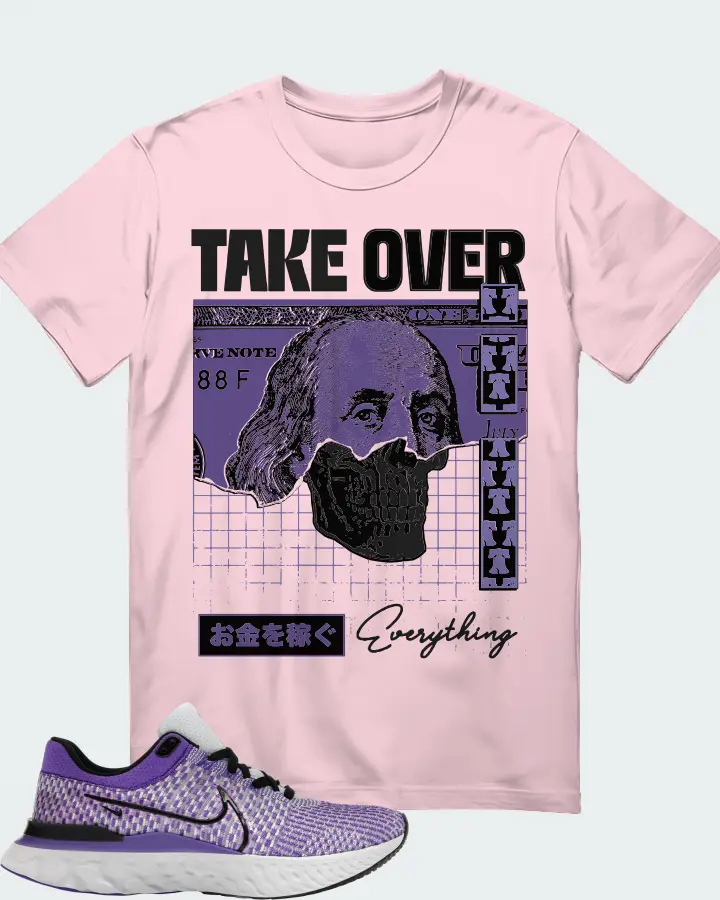 Nike React Infinity Run Flyknit 3 Sneaker Matching Soft Pink T-Shirt - Take Over